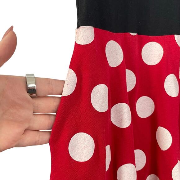 Disney Minnie Mouse Polka Dot Swing Dress Girls 4/5 Cosplay Play Dress - Picture 4 of 7